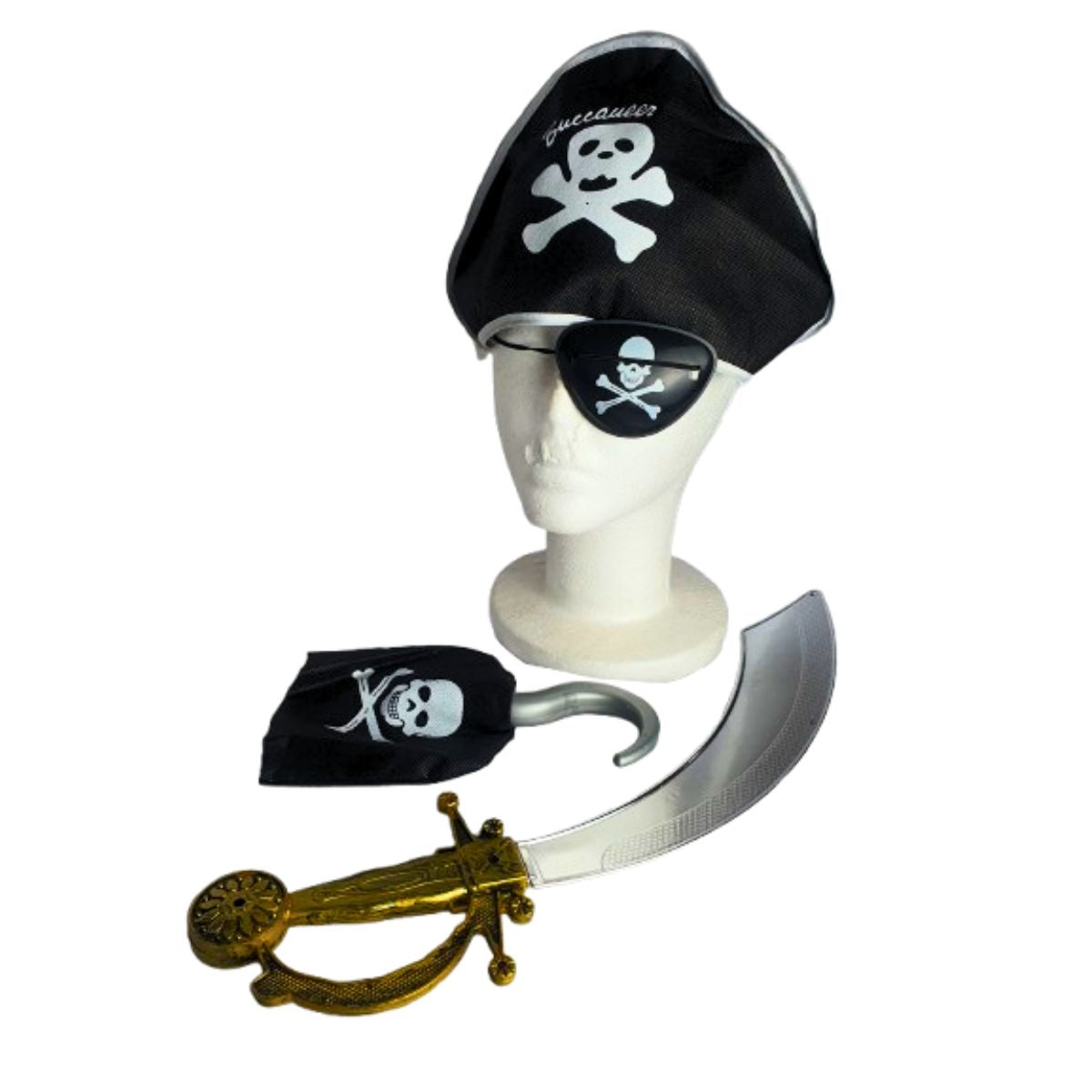 Kit Pirata Fantasia Cosplay Espada E Chapéu Guerreiro Kit Pirata Fantasia Cosplay Espada E Chapéu Guerreiro